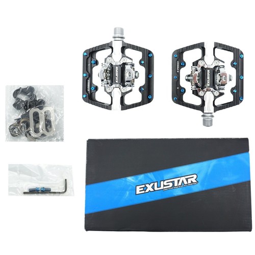 Pedales de plataforma para bicicleta de montaña sin clip Exustar PM823 SPD con pasadores para Shimano - Imagen 2 de 3