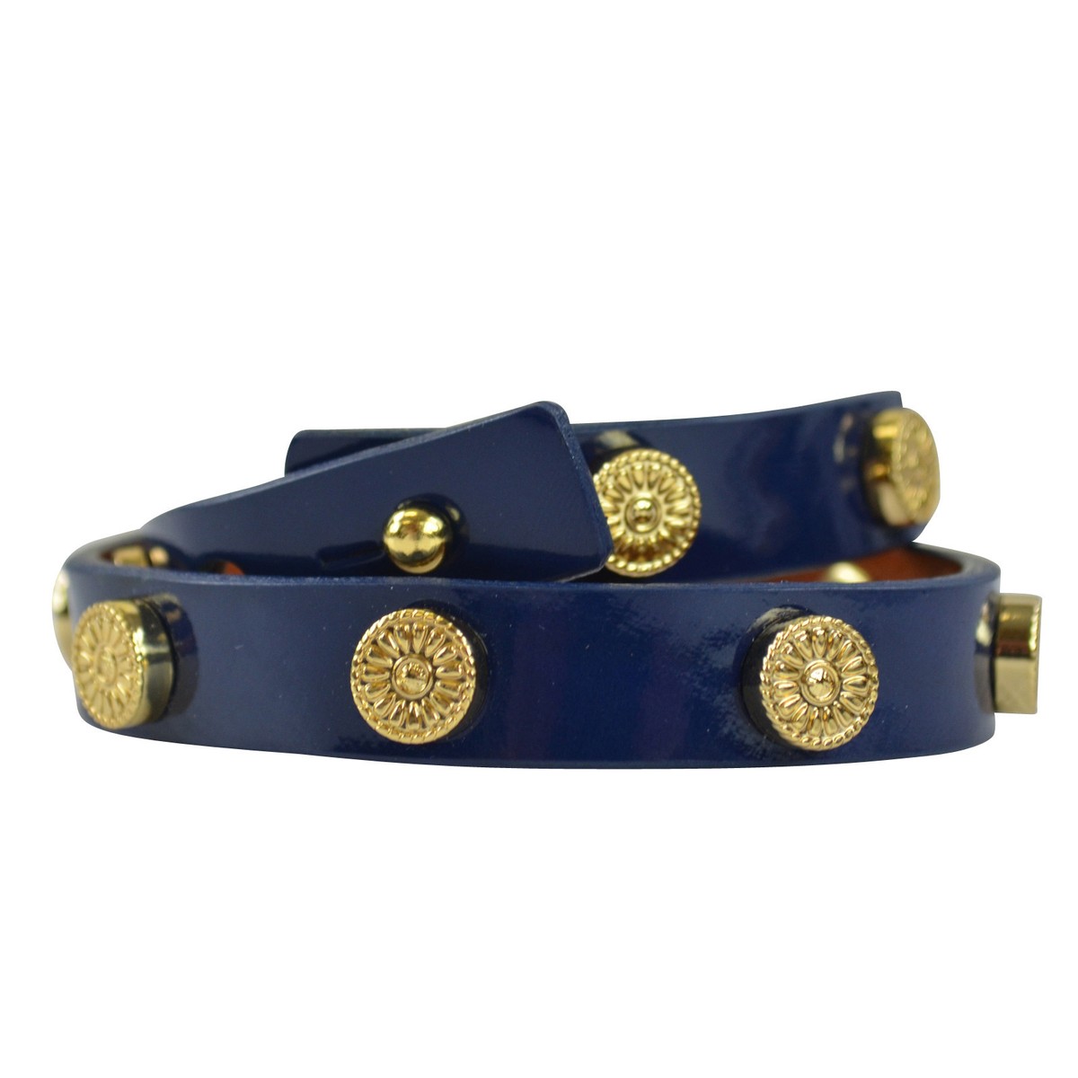 NEW Tory Burch Patent Leather Sunflower Double Wrap Bracelet