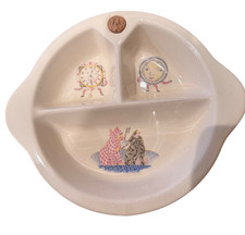 Excello Divided Dish Child Ceramic Warming Heavy Nursery Rhyme Baby Vintage 50s