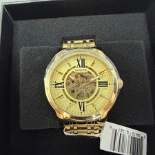 Invicta Objet D Art Watch Men 41mm Skeleton Dial Gold Tone Automatic 69129