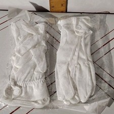 2 Sets- New White Costume Parade Formal Regular Length Cotton Gloves Adult Large