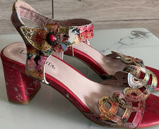 Laura Vita Da. Sandalen, Leder, rot/multicolo...