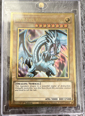 Konami Blue-Eyes White Dragon MGED-EN001 Premium Gold Rare Foil 1st 3000/2500