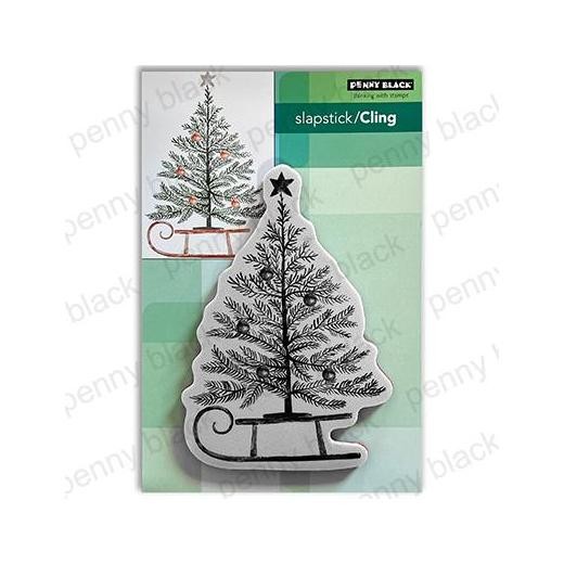 Penny Black Cling Rubber Stamps - Tree Sleigh 40-941