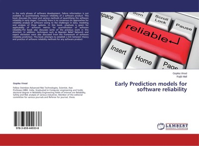 Gopika Vinod (u. a.) | Early Prediction models for software reliability | Buch