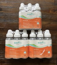 Lot Of 9 Evenflo 8 oz Twist Classic Real Glass Baby Bottles BPA Free New W/ Tags