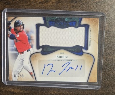 2026 Topps Tier One José Ramírez #AT1JR-JR Blue /99 Auto'd Tier One Jumbo Relic