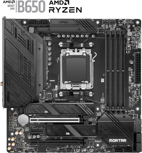 MSI MAG B650M Mortar WiFi Płyta główna, Micro-ATX - Obsługuje AMD Ryzen 7000 Seri - Zdjęcie 3 z 7