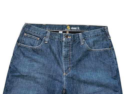 Carhartt Relaxed Fit Holter Fleece Lined Jeans Mens 38 X 34 Blue Ridge Denim - Picture 2 of 10