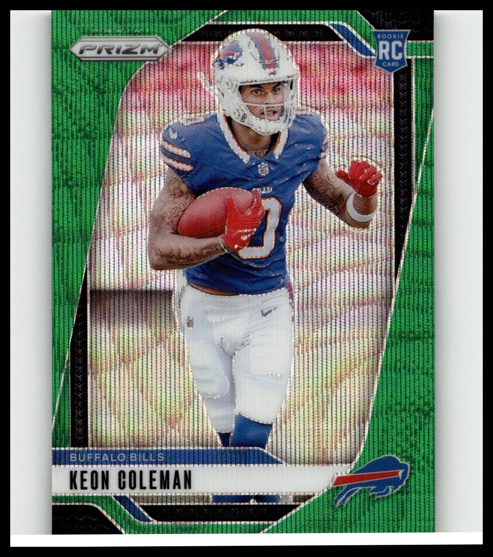2024 Panini Prizm Green Wave Prizm Keon Coleman #362 RC