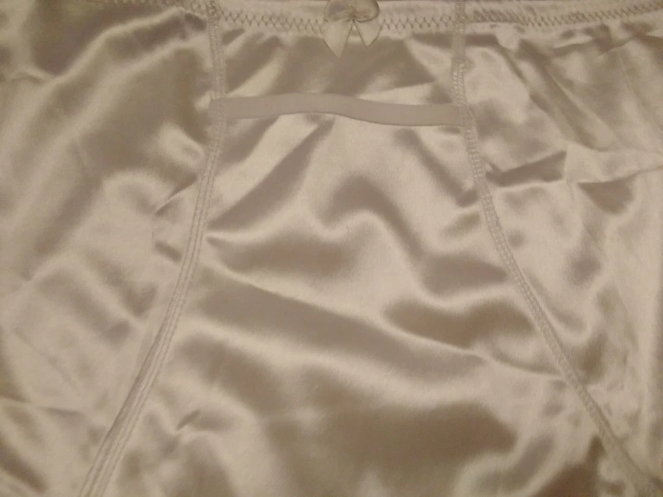 Modelador de bragas 4XL blanco segunda piel satinado brillante bolsillo sedoso Foto 3 de 4