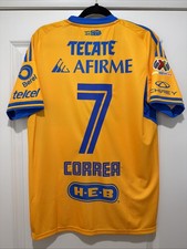 Angel Correa #7 Mens MEDIUM Adidas Tigres UANL Home Jersey