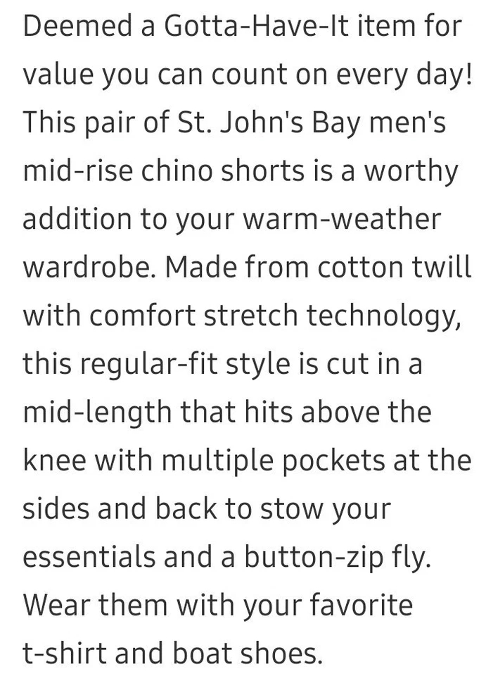 NWT Men's St. John's Bay Comfort Stretch 9" Chino Shorts Size 40 Blue Check - Image 4 of 4