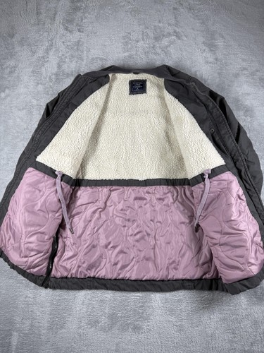 Chaqueta Abercrombie Fitch Mujer M Militar Sherpa Forrada Utilidad Parka Abrigo Cálido - Imagen 3 de 11