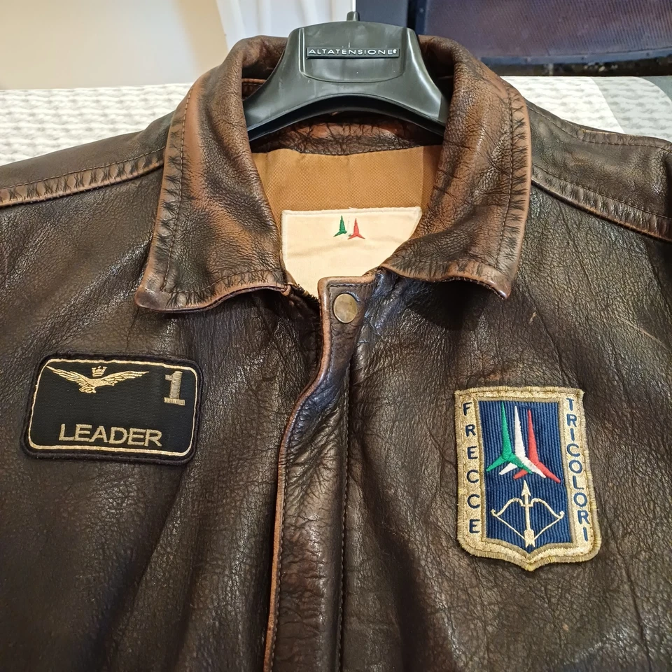 Giubbotto Pelle Uomo Aereonautica Militare Frecce Tricolori Tg 52 - Immagine 4 di 4