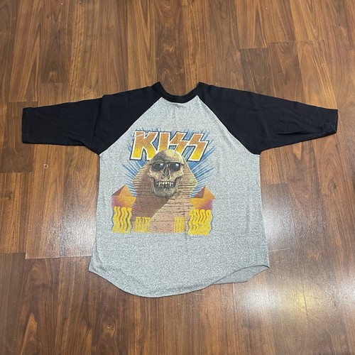 Vintage Kiss Hot The Shade 1990 World Tour 3/4 Sleeve Baseball Jersey Shirt Lg
