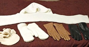 American Eagle Outfitters 1, Women’s 5pc Knit & Leather Accessory Set Faux Fur