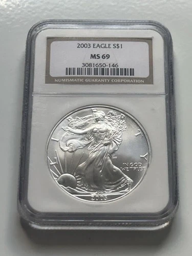 2003 American Silver Eagle NGC MS69 NO RESERVE!