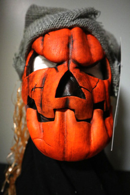 Scarecrow UV Reactive Evil Pumpkin - Zagone Studios ''Orange Glow Pumpkin'' Mask