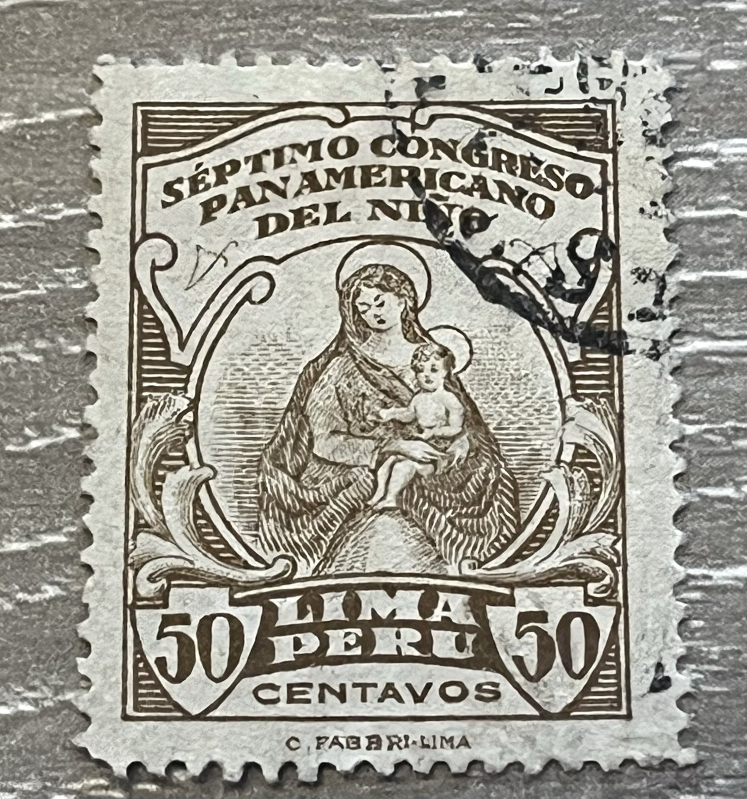 Peru 1930 50c Sixth Pan American Child Congress SG 475 Rare Stamp Fine Used
