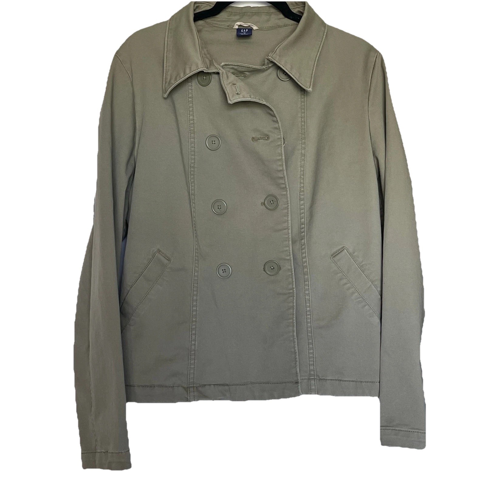 Gap Jacket 16 Double Breasted Cropped Utility Poc… - image 1
