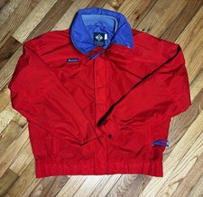 90s Columbia Nylon Ski Jacket Bugaboo Men's Size Large Radial Sleeve Red Vintage