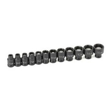 1/4" Drive 12 Pc. Metric Magnetic  Socket Set 9712MG GREY PNEUMATIC Metal Black
