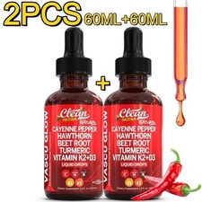 2Pack Vascu Flow Cayennepfeffer-Tropfen, Weißdorn, Rote Bete Kurkuma …