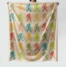 Vintage Bigfoot Lover Throw - Funny Bigfoot Sasquatch Fleece Blanket Gifts fo...