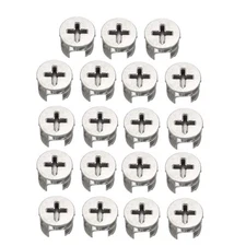 uxcell 15 Pcs Furniture Cam Lock Nut Connectors Fittings 15x12mm for silver 