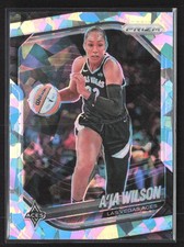 2025 Panini Prizm WNBA A’ja Wilson #76 Cracked Ice Las Vegas Aces