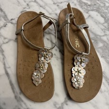 Vionic Women's 8 Paulie T-Strap Sandal Champagne ORTHAHEEL