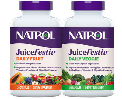Natrol JuiceFestiv Daily Fruit and Veggie, 240 Capsules - EXP 9/30/27