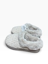 Dearfoams Slip On Women Gray Memory Foam Oatmeal Heather Slippers - Small 5-6 