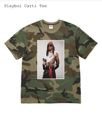 Supreme Playboi Carti Photo Tee FW25 - Woodland Camo - Size L - FW25 - In Hand