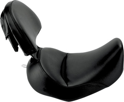 Saddlemen Heels Down Solo Seat w/Backrest Plain Black Harley FLSTC 806-15-0041