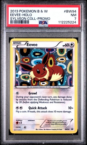 2013 POKEMON BLACK STAR PROMO EEVEE #BW94 HOLO PSA 7 NM #112225224