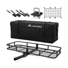 ARKSEN 60 x 23 x 5.5 Inch Folding Hitch Cargo Carrier witth Cargo Bag&Net, Hi...