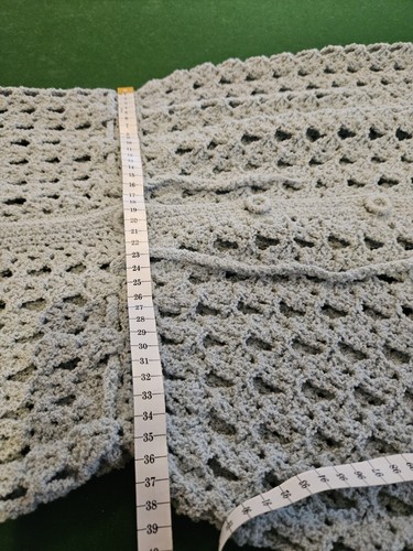 Vintage 50s 60s 70s Crochet Dress Dove Blue Size XS-S - Picture 14 of 16