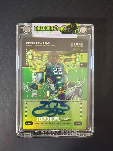 Emmitt-164 Smith 6/25 Auto Tecmo Bowl Bo Jackson Battle Arena Ink 185 Glow ESA4