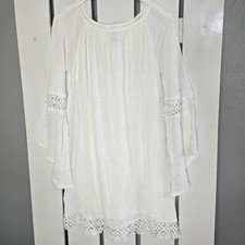 Wrangler Crochet White Mini Dress Small Western Cottage Boho Fairy Ethereal