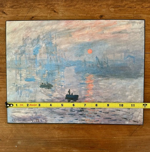 Claude Monet Impressionist Sunrise Art Painting Print Wooden Board 9”x12” - 第 4/7 張圖片