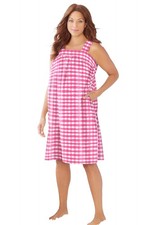 Dreams & Co. Plus Size Print Sleeveless Square Neck Lounger