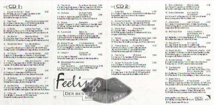 Doppel CD Feelings - Der Beste Mix - diverse Interpreten: siehe Scan - Bild 2 von 2