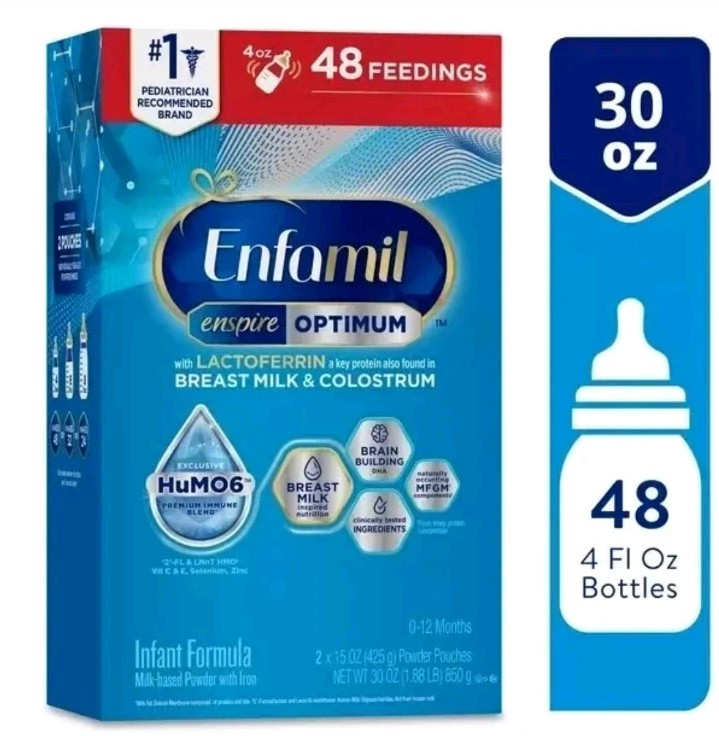 NEW 30oz (2x15) Enfamil Enspire Optimum Powdered Baby Formula