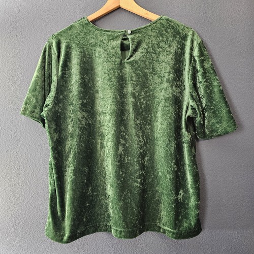 Chemisier femme vintage Blair Boutique velours vert taille M - Photo 3/7