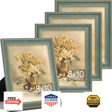 Vittanly 8x10 Picture Frame Set of 4, Vintage Photo Frame for Wall/Tabletop