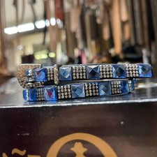 Blue Rhinestone Cowboy Hat Band. Western Style Hat Band. Banda Vaquero Azul