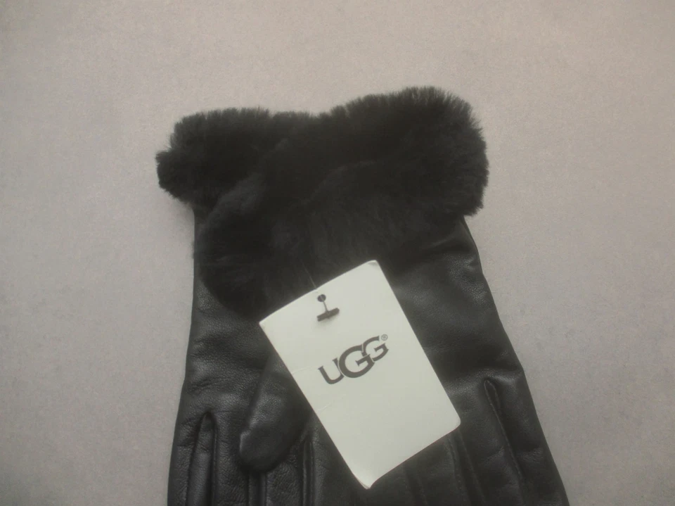NUEVO CON ETIQUETAS UGG Talla S Mujer Negro Lana Mezcla Cachemira Elegantes Belleza Cálidos Guantes 9i Foto 2 de 4