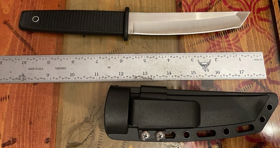 Cuchillo Fijo Kobun Acero Frío 5.5" AUS8A Acero Tanto Hoja Negro Mango Kray-Ex Foto 3 de 4